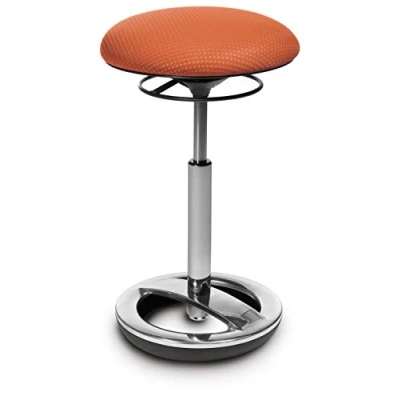 Obrázek Topstar SU59BR4 Sitness High Bob, ergonomická pomůcka pro stání, pracovní stolička, fitness stojan na nohy leštěný hliník, výška sedáku 4970 cm, látkový potah, oranžový