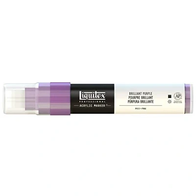 Obrázek Liquitex 4610590 Professional Paint akrylové barvy popisovače, umělecké pigmenty na kreslení, malování papír, plátno, textilie, široký hrot, tloušťka linky 815 mm brilantní fialová