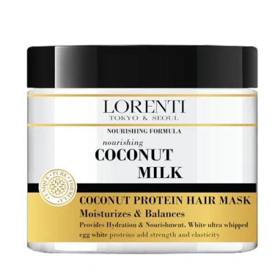 Obrázek LORENTI TOKYO &amp; SEOUL Coconut Milk Hair Care Mask 500 ml vlasová maska s kokosovým mlékem regenerační kúra křehký suché, namáhané vlasy péče o