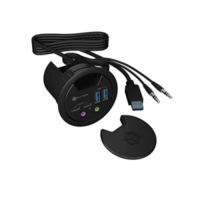 Obrázek Icy Box Hub 4 Port USB 3.0 IB HUB1403B zabudovaný do stolu, 60 mm