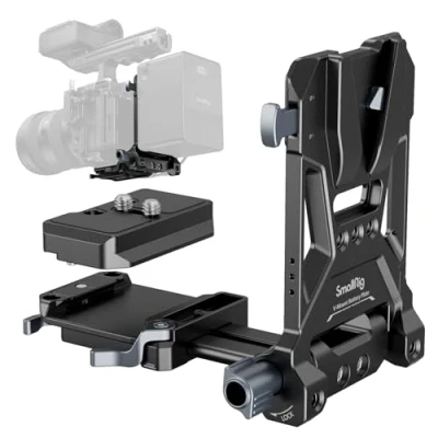 Obrázek SMALLRIG V Mount Battery Plate, Lock Akku Mounting Plate s rychloupínací destičkou pro Arca Swiss, závit 1/4&quot; 20, tvar L, kompaktní deska baterie fotoaparáty DSLR, gimbaly a stativ
