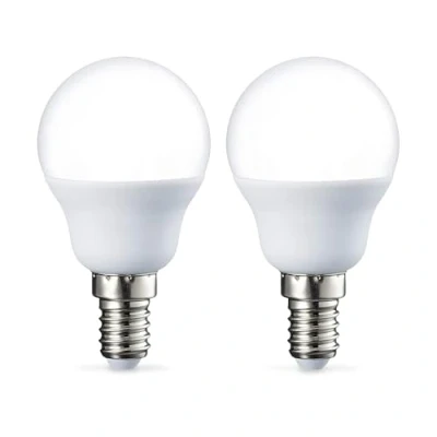 Obrázek Amazon Basics LED světelný zdroj ve tvaru kapky (P45), malý šroubovací závit Edison E14, 5,5 W (odpovídá žárovce 40 W), teplá bílá, nestmívatelná, 6 kusů