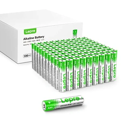 Obrázek Lepro AAA baterie, 100 kusů, alkalická baterie s 1,5 V dlouhá životnost, výkonná a zabezpečená proti vytečení, ideální pro dálkové ovládání, hračky, hodinky, kapesní svítilnu UVM