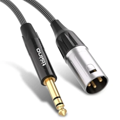 Obrázek Tisino Klinke 6,3 TRS auf xlr Kabel, Symmetrisches 6,35 mm Stereo Signalverbindungskabel Mikrofonkabel 1M