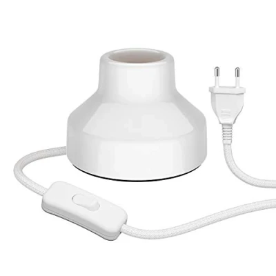 Obrázek ledscom.de Stolní lampa TIX, vypínač, porcelán, bílá, 1 x E27 max. 60 W