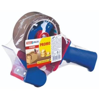Obrázek tesa tesapack silný a ruční odvíječ v sadě s 1 rolí tiché lepicí pásky na balíky hnědá 66 m x 50 mm