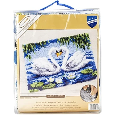 Obrázek Vervaco Koberec s háčky, akryl, Swans, 55 x 40 cm