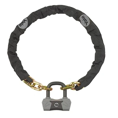 Obrázek YALE Maximum Security Sicherheitskette &amp; Schloß 1100 mm YCL3/10/110/1 mit Titanium verstärkte Kette 4 Schlüssel einschließlich einem Mikrolicht Verriegelungsoptionen