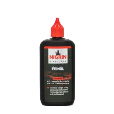 Obrázek NIGRIN Jemný olej BIKE CARE láhev 100 ml na jemnou mechaniku pro hobby a dílny bez pryskyřice kyselin , šedý
