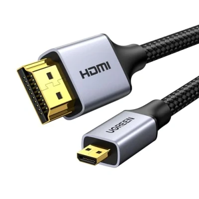 Obrázek UGREEN Micro HDMI kabel 4K na 2.0 s Ethernetem 3D Full HD 1080P HDR ARC kompatibilní Raspberry Pi 5/4, kamerou, TV (2M)
