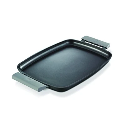 Obrázek Beka Deska Teppanyaki Plancha s nepřilnavým povrchem, 47 cm, plochá, včetně silikonových rukojetí, hliník, černá