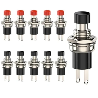 Obrázek 10 kusů mini tlačítek momentový tlačítkový spínač Lockless 2 Pins 1A250 V SPST ON/OFF pro Horn KFZ Auto přístrojová deska loď
