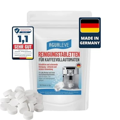 Obrázek Čisticí tablety 50 kusů pro všechny značky a typy kávovarů kávovarů, např. De&#039;Longhi, Philips, Siemens, Saeco, Melitta, Krups, Miele Značková kvalita Made in Germany