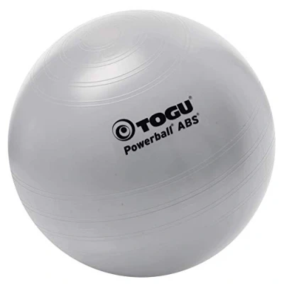 Obrázek Togu Gymnastický míč 65 cm Powerball ABS (odolný proti roztržení), stříbrný, sedací míč, pro rovnováhu, na jógu, jako malé fitness přístroje a židle rovnováhu v kanceláři Gym Home