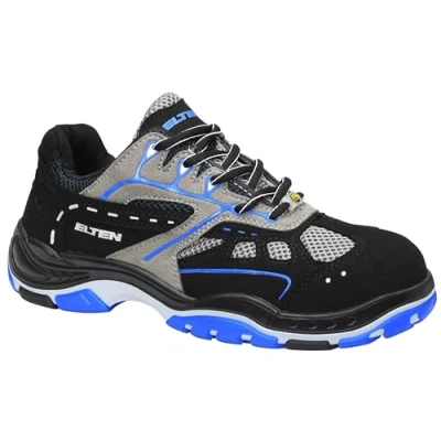 Obrázek ELTEN Bezpečnostní boty EASY blue ESD S1, pánské, textil, ocelová špička, lehká, sportovní, černá/modrá, velikost: 47