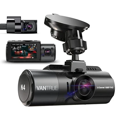 Obrázek VANTRUE N4 3 Lens 4K Dashcam Auto 2.5K+ 1080P vpředu vzadu vnitřní, HDR/ 30FPS kamera, Channel Sledování pohybu kamera na přístrojovou desku infračervené noční vidění, 2.45&quot; tepelně odolná,