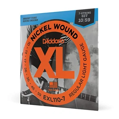 Obrázek D&#039;Addario Kytarové struny E kytara pro elektrické kytary elektrickou kytaru EXL110 7 Regular Light, strun, 1059 1 kus