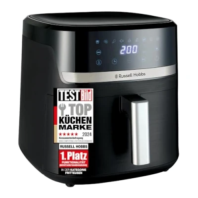 Obrázek Russell Hobbs Horkovzdušná fritéza XXL 8,3 l Rapid AirFryer [kompaktní pouzdro, 9 programů] SatisFry (lze mýt v myčce, max. 200 C, bez oleje, TouchScreen, grilování, pečení, pečení atd.)