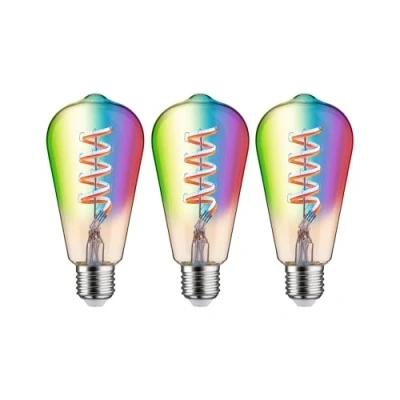 Obrázek Paulmann 29164 Filament 230V Smart Home Zigbee LED píst ST64 E27 3x470lm 3x6,3W RGBW+ stmívatelná zlatá žárovka