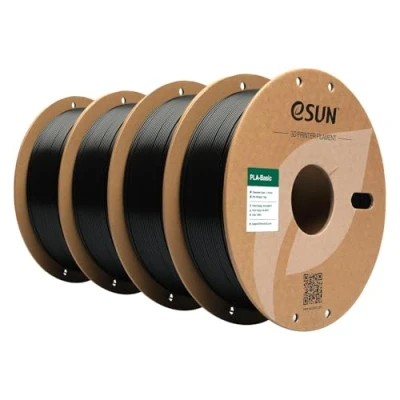 Obrázek eSUN PLA Filament 1,75 mm, Basic vlákno pro 3D tiskárny Přesnost rozměrů +/ 0,03 1 kg na cívku, 4 cívky tisku, černý