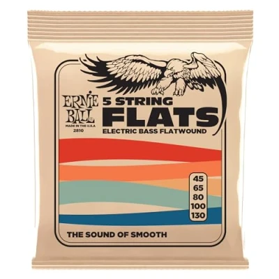 Obrázek Ernie Ball Flatwound 5strunné elektrické basové struny, tloušťka 45 130