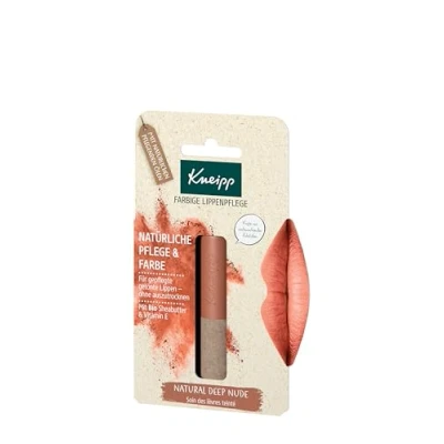 Obrázek Kneipp Barevná péče o rty Natural Deep Nude, přírodní &amp; barva pro pěstěné tónované 3,5 g