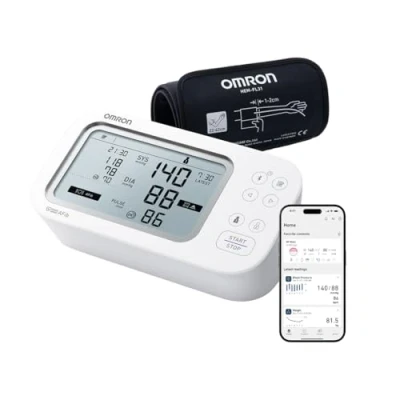Obrázek OMRON X7 Smart AFib měřič krevního tlaku na paži screening fibrilace síní při každé domácí kontrole klinicky ověřeno 2 uživatelé Intelli Wrap manžeta 2242 cm bezplatná