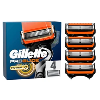 Obrázek Gillette holicí břity ProGlide Power pro strojky, 4 náhradní mokré strojky s 5násobným břitem