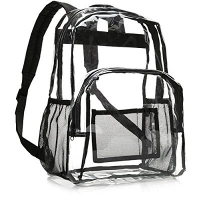 Obrázek Amazon Basics Školní batoh, dámský pánský děti, průhledný z PVC, odpovídá normě stadionu, průhledný, průhledné, batoh