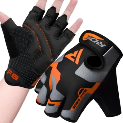 Obrázek RDX Fitness rukavice dámské pánské, vzpírání tréninkové silový trénink, protiskluzové Gym Bodybuilding Workout Weight Lifting Gloves, Kraftsport shyby Workout, Powerlifting Cyklistika