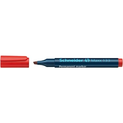 Obrázek psací potřeby Schneider permanentní popisovač Maxx 133, plnitelný, 1 + 4 mm, Červená