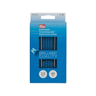 Obrázek Prym Kruhové pletací jehlice MS 40 cm 2,50 mm stříbrná kruhová jehla, mosaz, 2,5