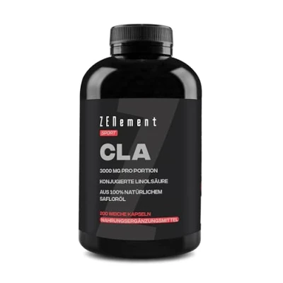 Obrázek CLA Kapseln, 1000 mg CLA, 200 Softgels Konjugierter Linolsäure aus 100% reinem Safloröl für Männer und Frauen geeignet Sport, Fitness, Training Conjugated Linoleic Acid Zenement