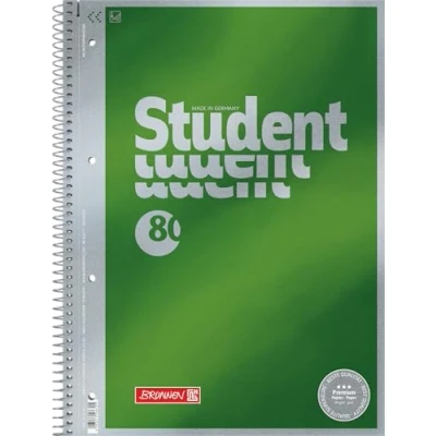 Obrázek Brunnen 1067140 poznámkový blok / školní Student Premium (zušlechtěný krycí list s kovovým efektem, A4, nelinkovaný/prázdný, 90 g/m², 80 listů)