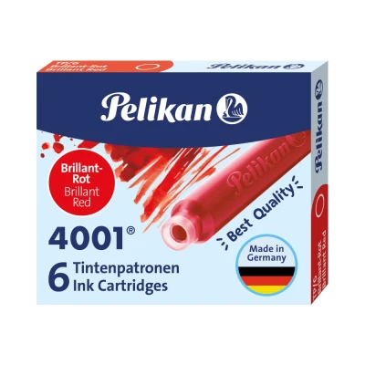 Obrázek Pelikan 301192 inkoustové náplně červené 6 kusů (balení 1 ks)