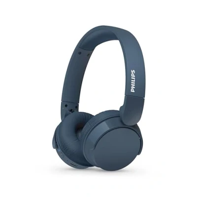 Obrázek PHILIPS TAH4209BL lehká bezdrátová Bluetooth sluchátka s pasivní izolací hluku doba hraní 55 hodin, výrazné hovory, dynamické basy, 2 hodiny nabíjení USB C modrá