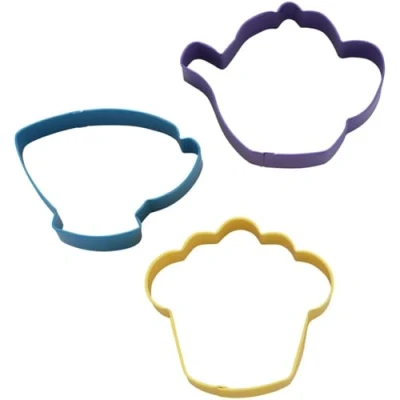 Obrázek Wilton Cookie Cutter Tea Party, 3 Teilig: Keksausstecher Teeparty, Aluminium Ausstechformen: Teetasse, Teekanne und Cupcake, Küchenbacken, DIY Set/3