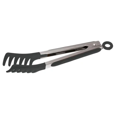 Obrázek Sambonet Gadgets 51595B32 špagetové kleště z ušlechtilé oceli 18/10 a silikonu, designové kuchyňské potřeby, rozměr 23 cm černé