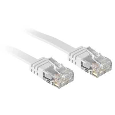 Obrázek LINDY 47500 Cat.6 plochý propojovací kabel nestíněný bílý 0,3 m,