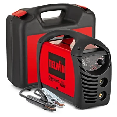 Obrázek Telwin 815857 Force 165 Inverterschweissgerät für das Elektrodenschweißen Komplett mit Schweißzubehör im Koffer, 230V, Rot, Koffer
