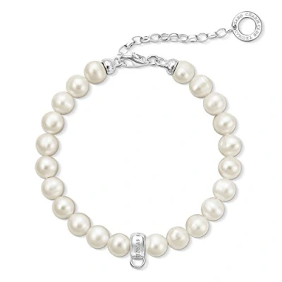Obrázek Thomas Sabo Dámský elegantní náramek sladkovodní Perla Charm Club X0225 082 14 L18,5v, Mincovní stříbro,