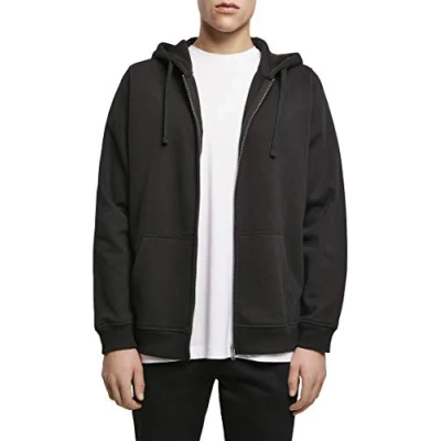 Obrázek Build Your Brand pánská bunda Merch Zip Hoody, mikina Basic s kapucí, velikosti XS 5XL, černá (Black 0007).