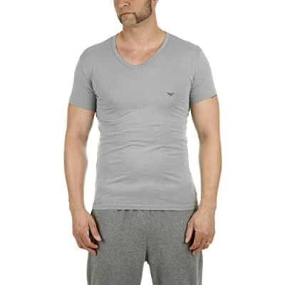 Obrázek Emporio Armani V NECK 2 PACK Jednoduché tričko, Muži, Velikost: XL, Black/gray