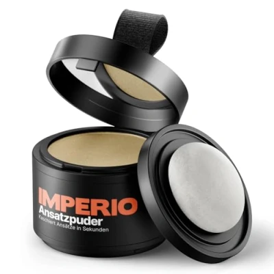 Obrázek IMPERIO Přídavný pudr vlasový korektor pro zahuštění vlasů ženy a muže, voděodolný make up zakrytí 4 g (střední blond)