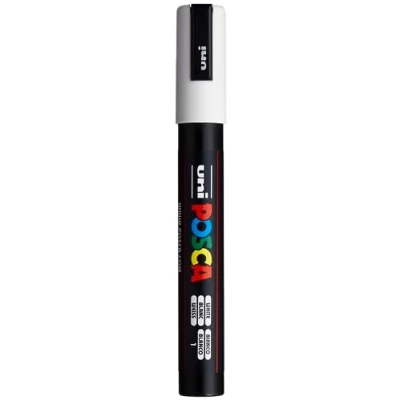 Obrázek uni ball 182501 popisovač POSCA se středně jemným kulatým hrotem, bílý, 1 kus