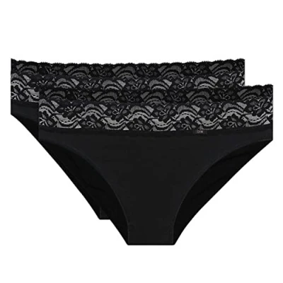 Obrázek DIM PLUS Dentelle 2 PACK Kalhotky, Ženy, Velikost: 34/36, Noir