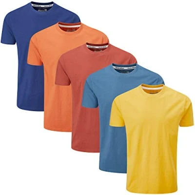 Obrázek Charles Wilson 5er Packung Einfarbige T Shirts mit Rundhalsausschnitt (Large, Orange Sunset)