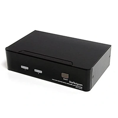 Obrázek StarTech.com 2 Port DVI USB KVM Switch s audio a 2.0 Hub 2násobný duální I přepínač, černý