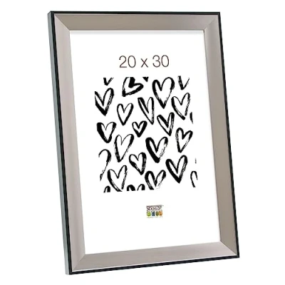 Obrázek Deknudt Frames fotorámeček s nastavením velikost (obrázek): 30 cm v x 20 š, barva: stříbrná/černá