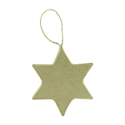 Obrázek Décopatch NO025O hvězdička plochá z lepenky, 1 x 6,5 7,5 cm, k ozdobení a zavěšení, perfektní pro dekoraci bytu, kartonová hnědá
